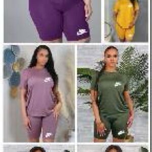 Nike Women's Colorful Logo T-Shirt and Shorts Set